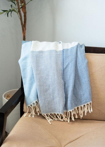 Blue On Blue Turkish Towel