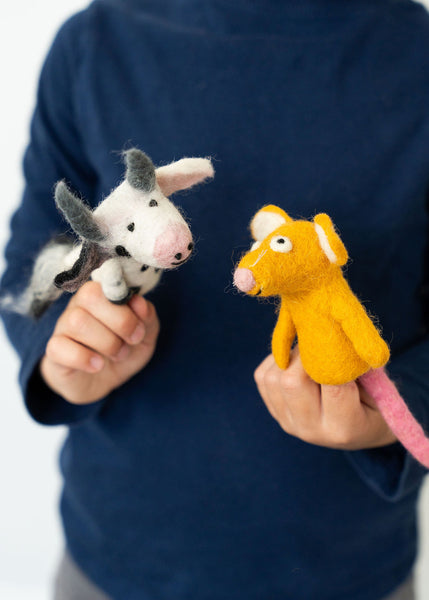 3D Yellow Mouse Finger Puppet