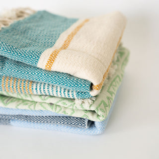Turquoise, Yellow and Cream Turkish Towel