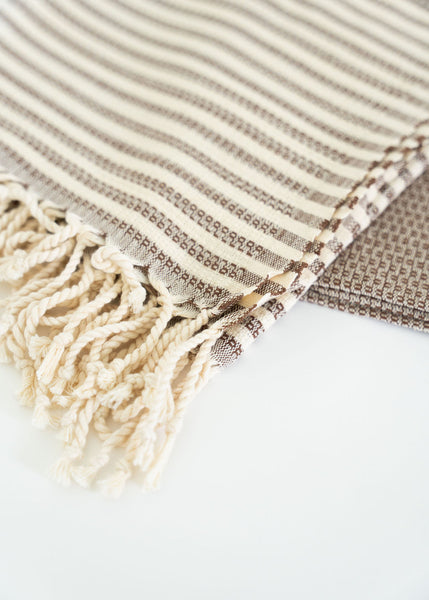 Brown Turkish Towel With Stripes