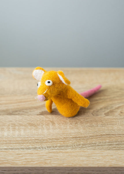 3D Yellow Mouse Finger Puppet