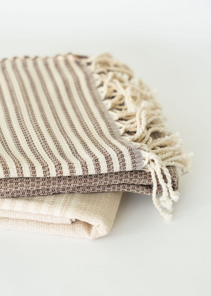 Brown Turkish Towel With Stripes