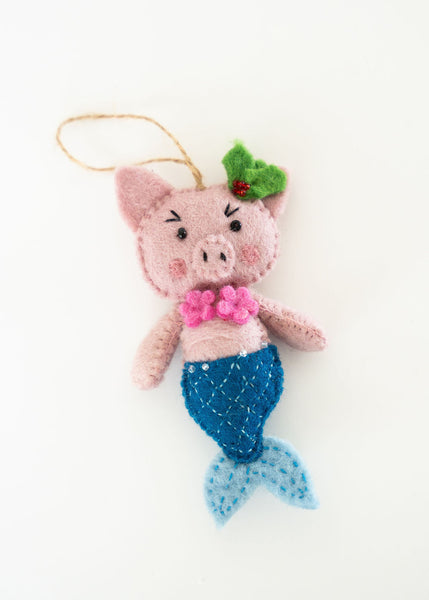 Pig Mermaid Ornament