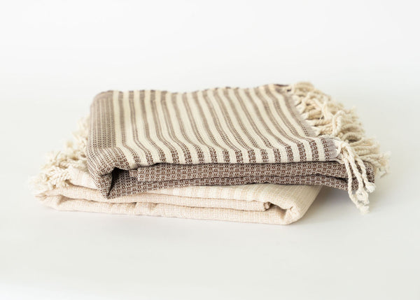Brown Turkish Towel With Stripes