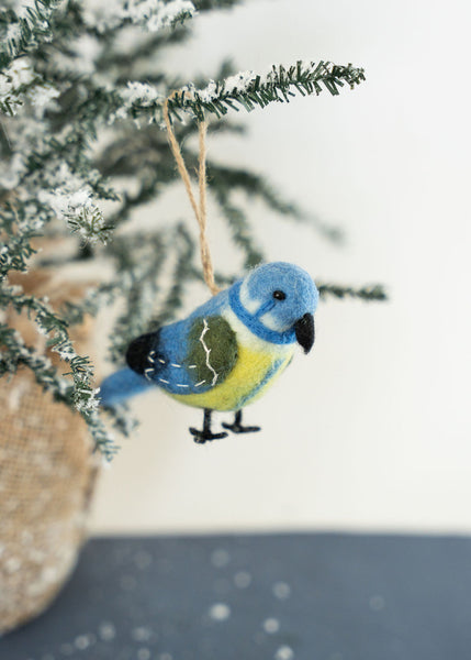 Blue, Yellow, Green And White Bird Ornament