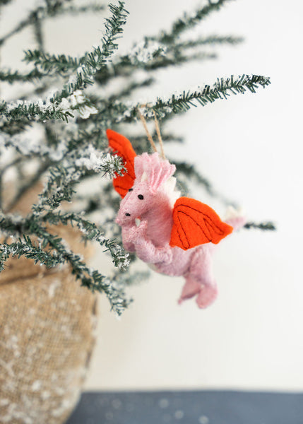 Pink Dragon Ornament
