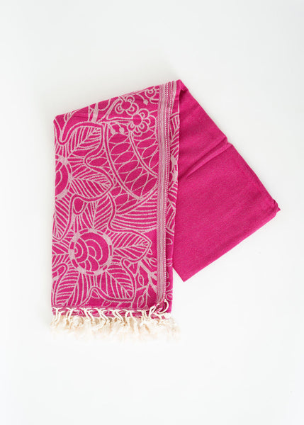Pink Flower Turkish Towel