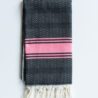 Black And Pink Turkish Towel