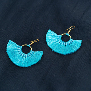 Short Turquoise Fringe Earrings