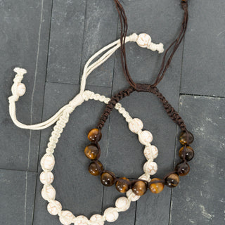 White Pull Tie Bracelet