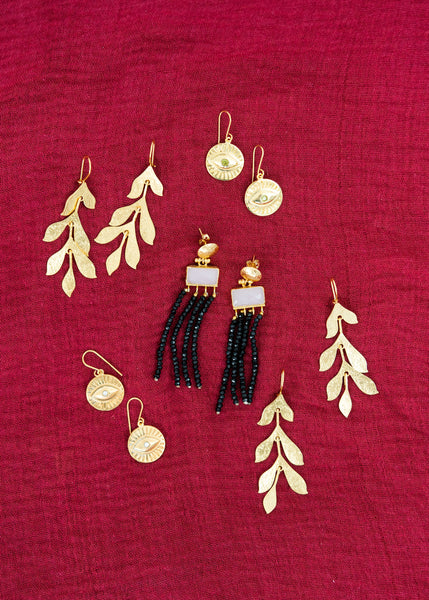 Brass Evil Eye Earrings