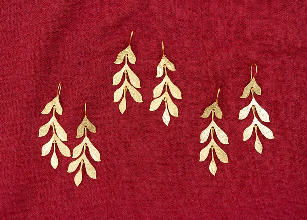 Brass Leaf Earrings