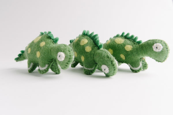 Felted Green Dinosaur