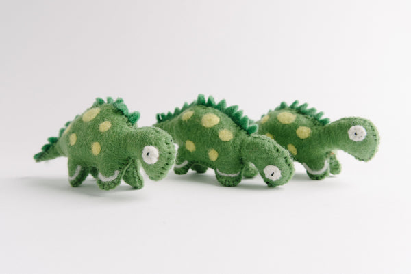 Felted Green Dinosaur