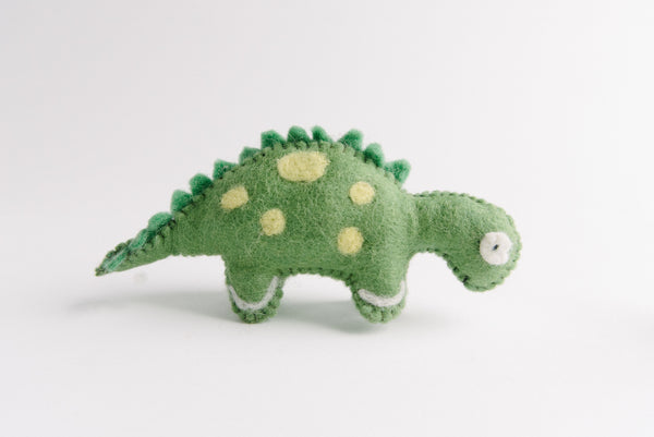 Felted Green Dinosaur
