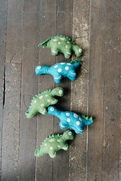 Felted Green Dinosaur
