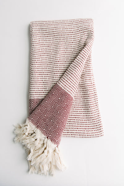 Maroon Diamond Turkish Towel