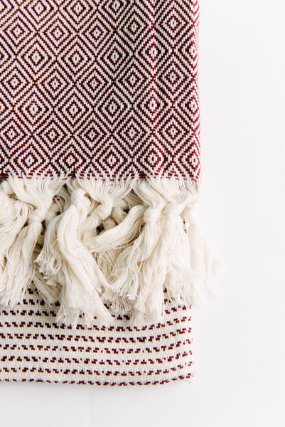 Maroon Diamond Turkish Towel