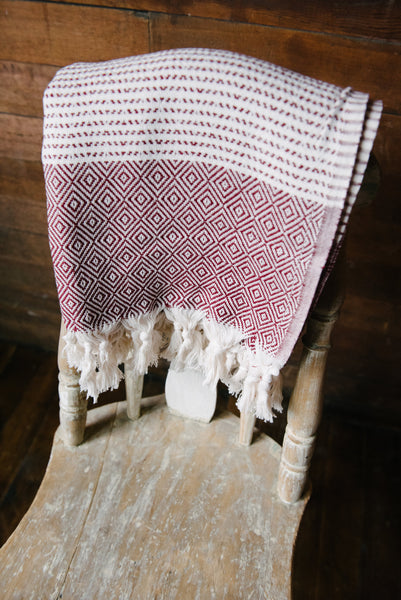Maroon Diamond Turkish Towel