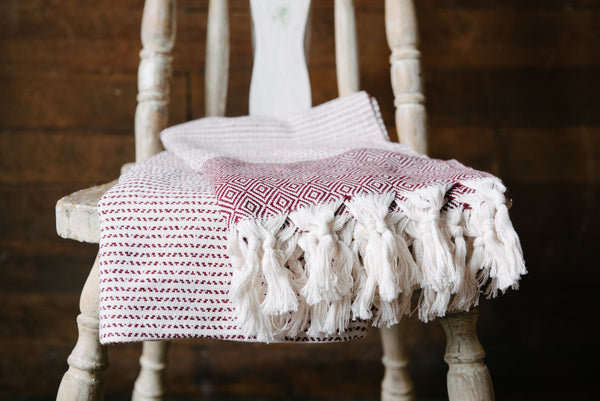 Maroon Diamond Turkish Towel