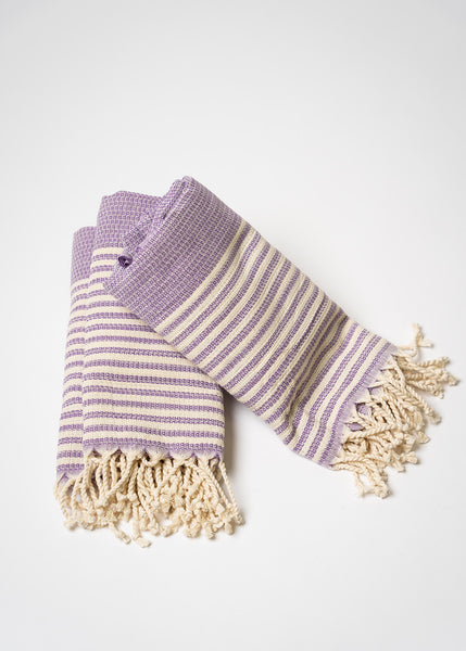 Purple Striped Turkish Towel