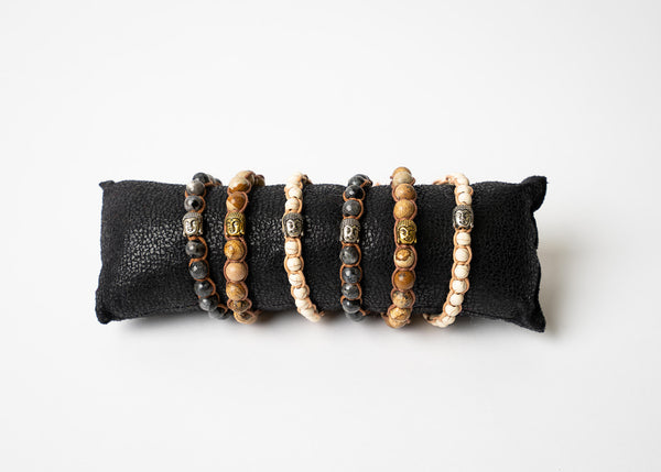 Howlite Buddha Pull Tie Bracelet