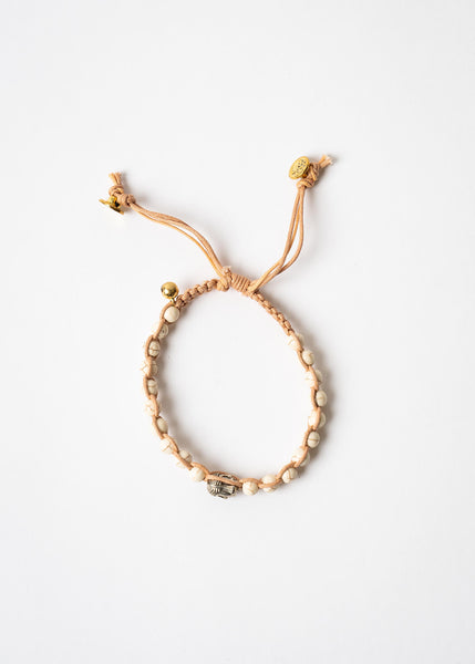 Howlite Buddha Pull Tie Bracelet