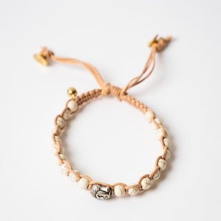 Howlite Buddha Pull Tie Bracelet