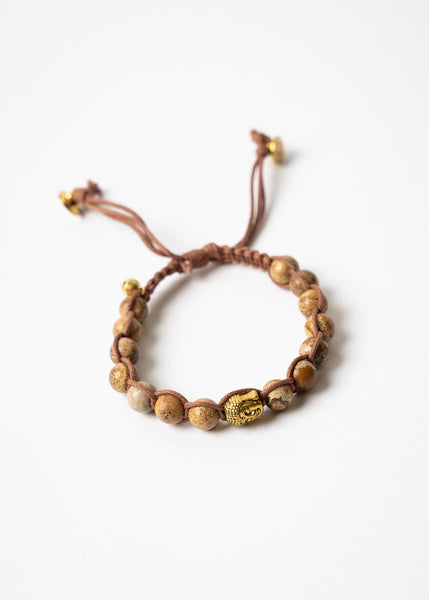 Brown Beaded Buddha Bracelet