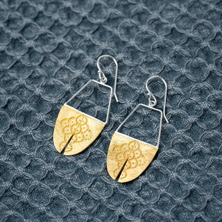 925 Plated Imprint Earrings