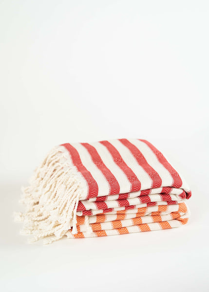 Red And White Striped Turkish Towel