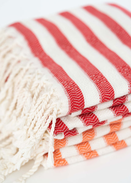 Red And White Striped Turkish Towel