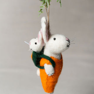 Mama And Baby Bunny Ornament