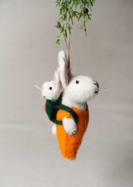 Mama And Baby Bunny Ornament