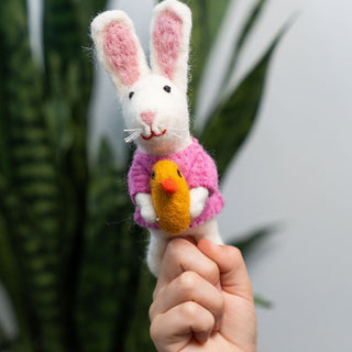 3D Bunny With Duck Finger Puppet