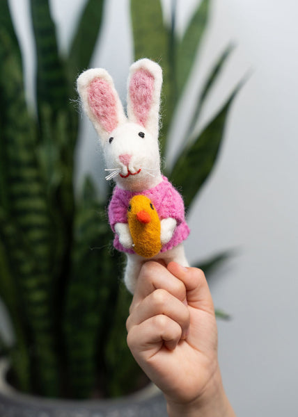 3D Bunny With Duck Finger Puppet