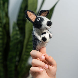 3D Dog Soccer Player Finger Puppet