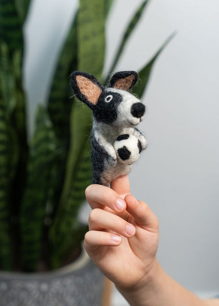 3D Dog Soccer Player Finger Puppet