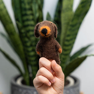 3D Brown Dog Finer Puppet