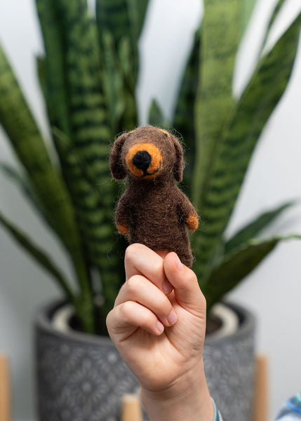 3D Brown Dog Finer Puppet