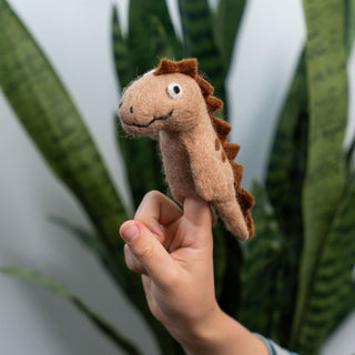 3D Brown Dino Finger Puppet