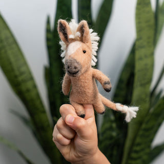 3D Beige Horse Finger Puppet