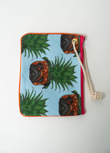 Pineapple Pug Zip Bag