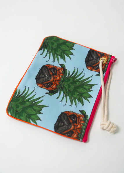 Pineapple Pug Zip Bag