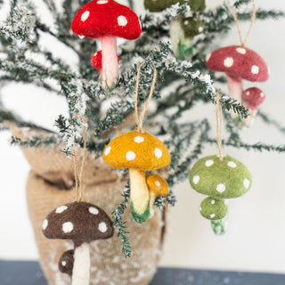 Double Red Mushroom Ornament
