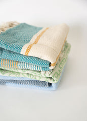 Turquoise, Yellow and Cream Turkish Towel