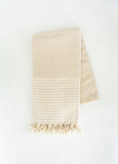 Beige Turkish Towel With Stripes