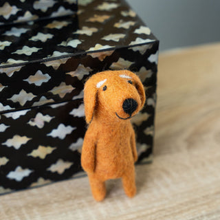 3D Brown Dog Finger Puppet