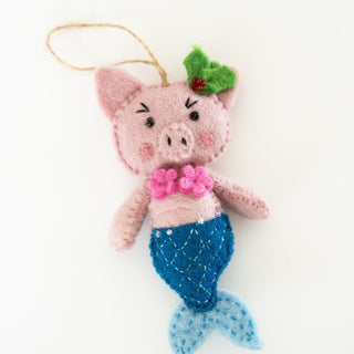 Pig Mermaid Ornament