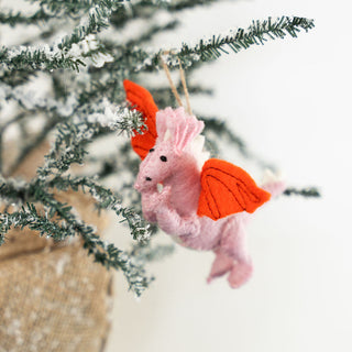 Pink Dragon Ornament